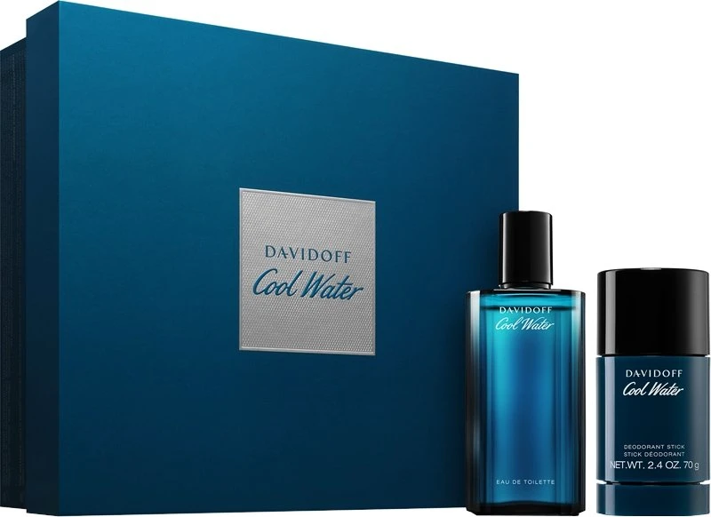 Set Davidoff: Cool Vanduo Eau De Toilette For Men, 75 ml + Cool Vanduo 24h Protection Dezodorantas Stick For Men, 75 g