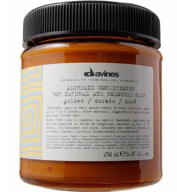 Davines ALCHEMIC Conditioner Golden dažantis kondicionierius medaus ir šiltų atspalvių blondinėms, 250 ml