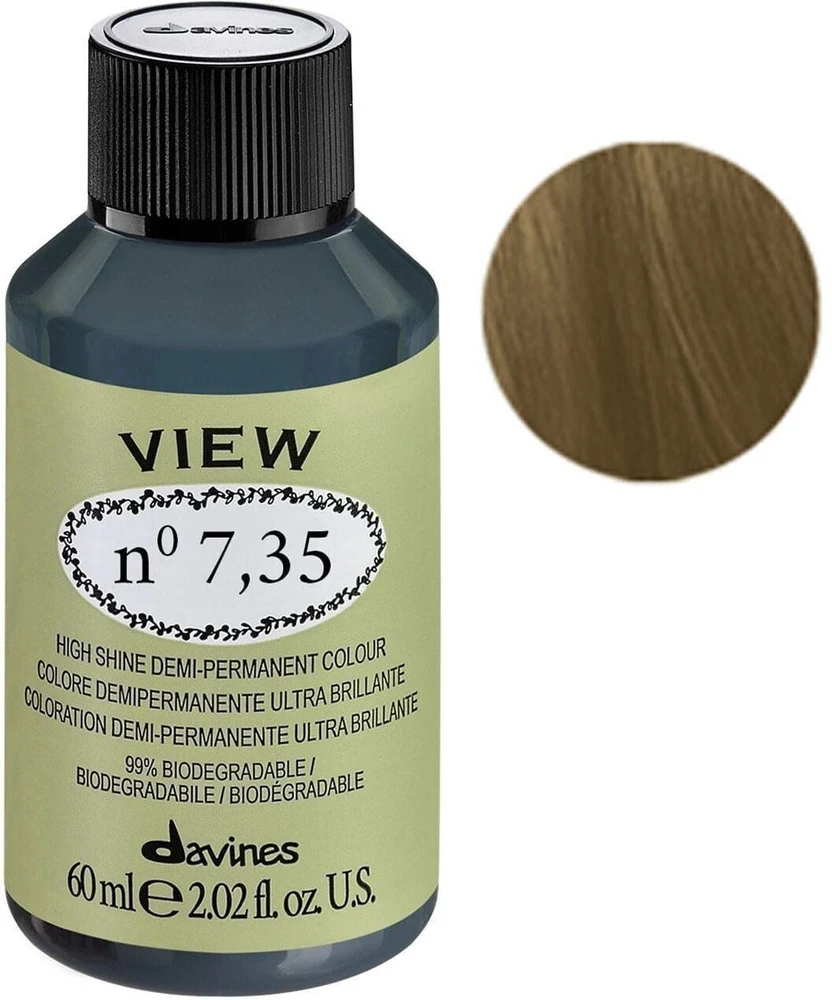 Davines View Demi-Permanent Hair Dye 7.35 , 60 ml