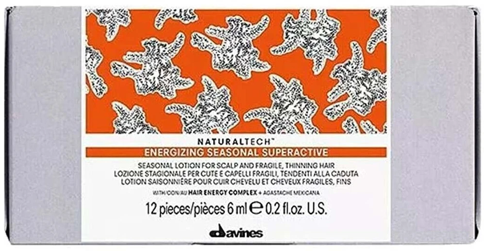 Davines NaturalTech Energizing sezoninė itin aktyvi plaukų serumas, 12 vnt., 6 ml