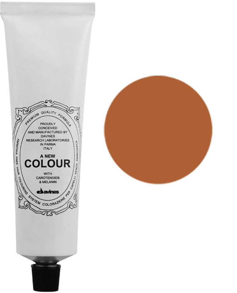 Davines A New Colour 8.44 dažų tūbelė ir atspalvio pavyzdys