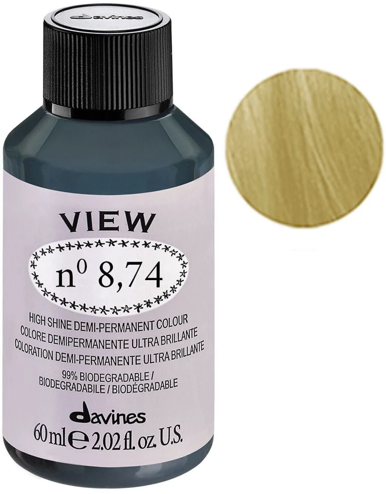 Davines View Demi-Permanent Hair Dye 8.74 Gloss, 60 ml