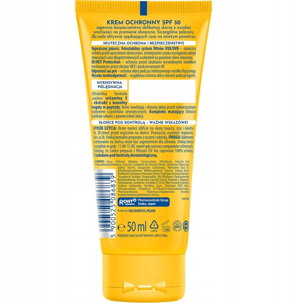 „Dax Sun Ultralight Active“ veido kremas su SPF30 50 ml