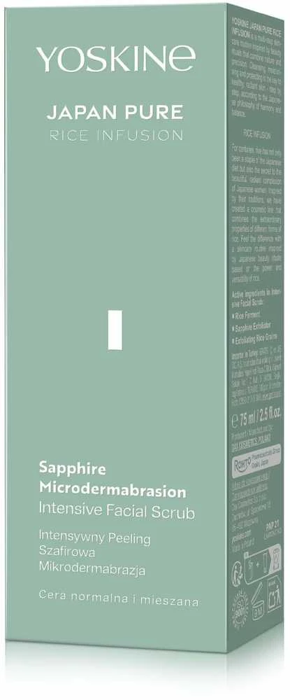 Yoskine Japan Pure Rice Infusion Sapphire Micropeeling Face Scrub veido šveitiklis, 75 ml