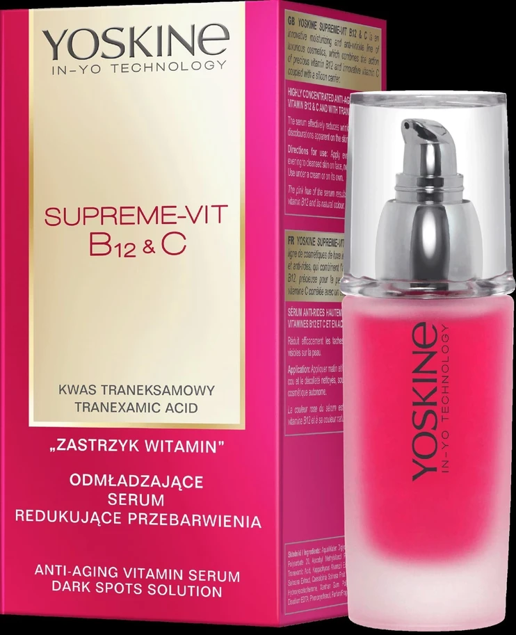 DAX YOSKINE Supreme Vit B12 & C jauninantis serumas, mažinantis spalvos pokyčius 30 ml