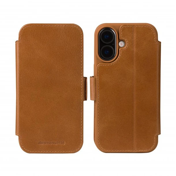 Dėklas D Bramante Copenhagen etui flip na telefon skóra tłoczona jasnobrązowy na Apple iPhone 17