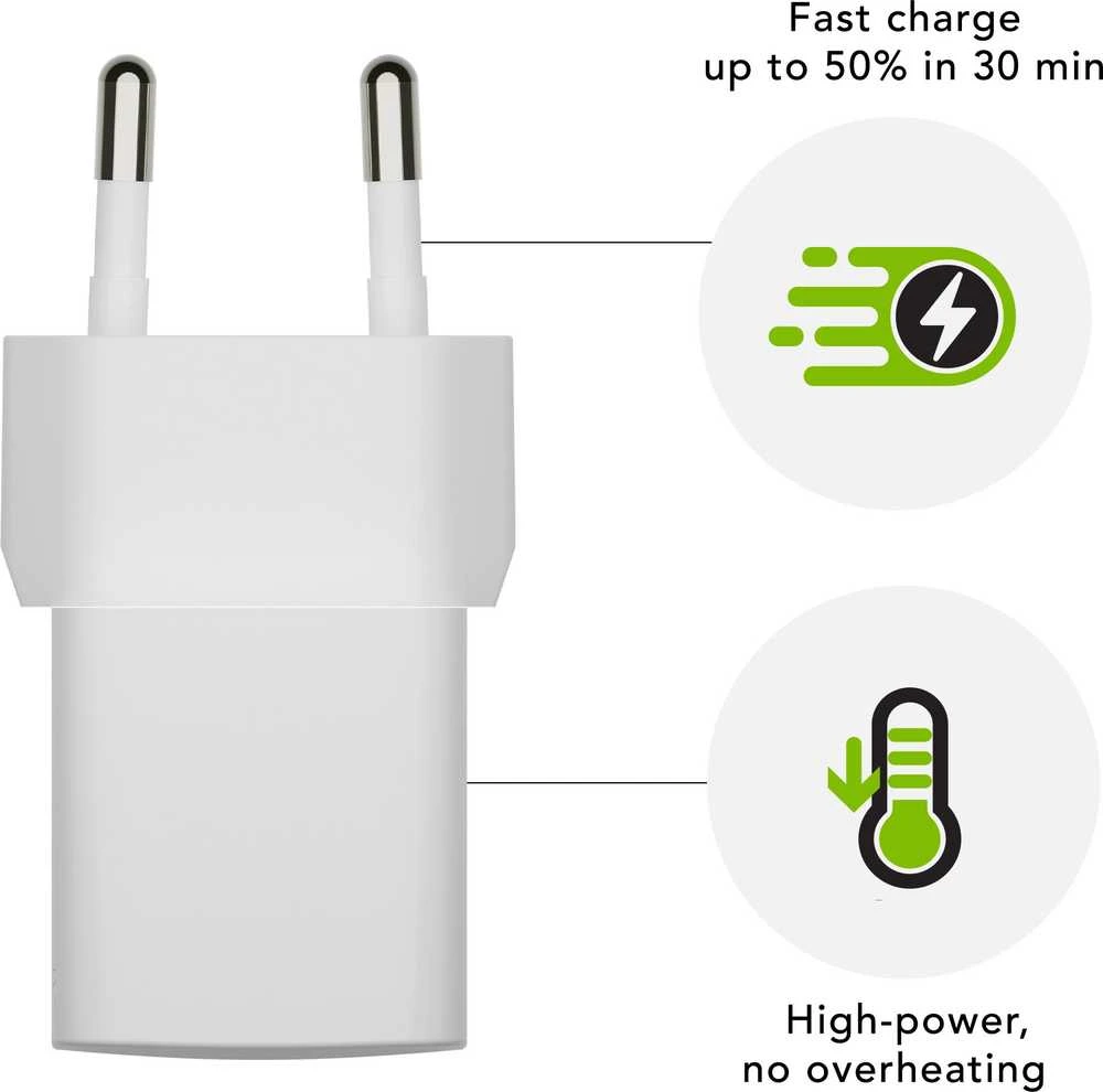 dbramante1928 - Įkrovimas - Sieninis įkroviklis GaN - USB-C 20W EU - Baltas