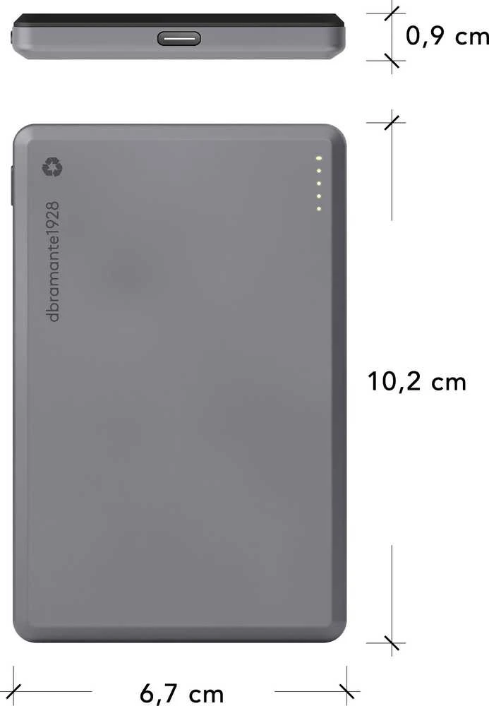 dbramante1928 - Įkraunamas išorinis akumuliatorius 5000 mAh „Magsafe“ - pilkas