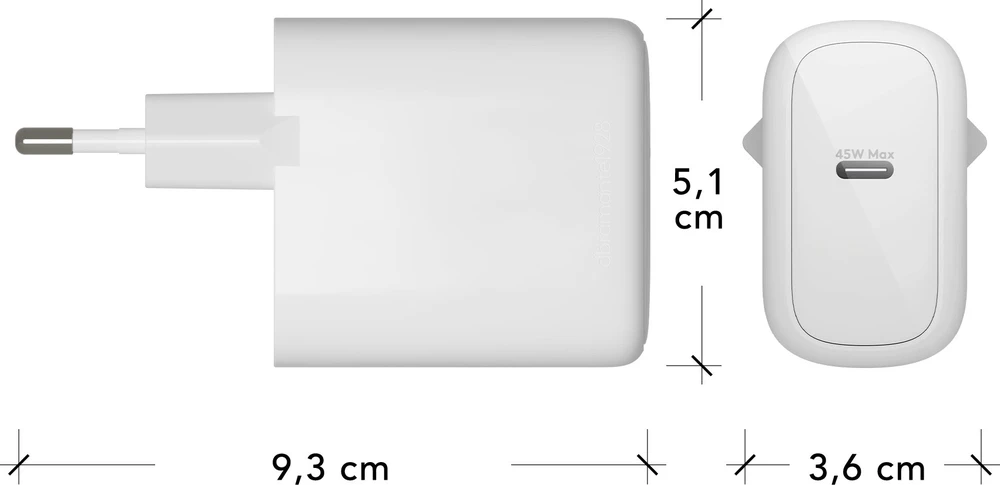 dbramante1928 – Įkraunamas – ES sieninis įkroviklis – USB-C 45W – Baltas