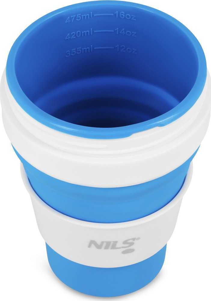 Nils Camp DD-Print NILS NC4103 KUBEK SILIKONOWY sulankstomas 475 ML Mėlynas