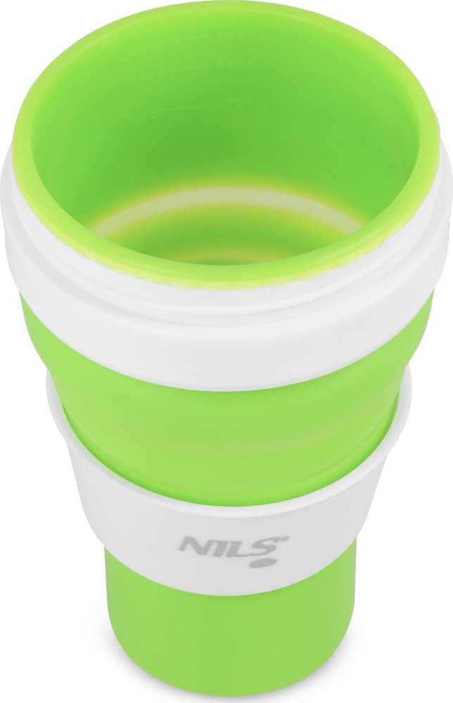 Nils Sulankstomas silikoninis kelioninis puodelis su dangteliu, 600 ml