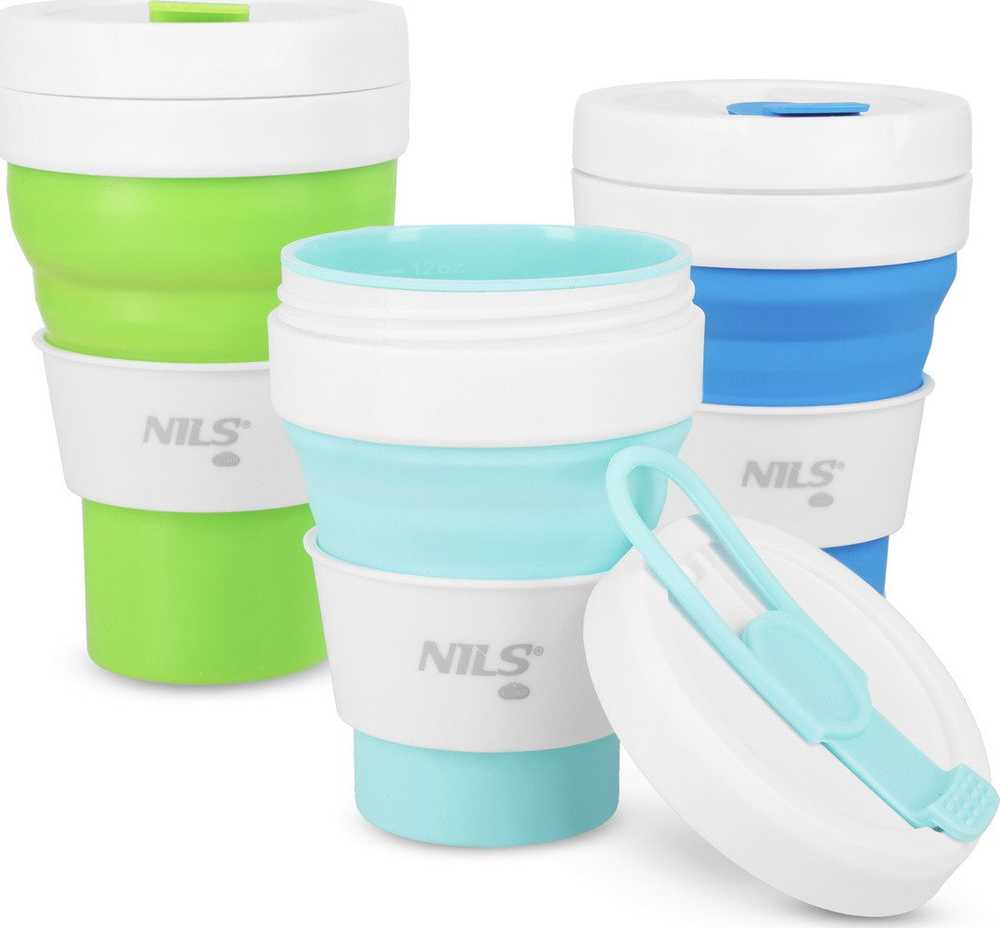 Nils Camp DD-Print NILS NC4103 KUBEK SILIKONOWY sulankstomas 475 ML Mėlynas