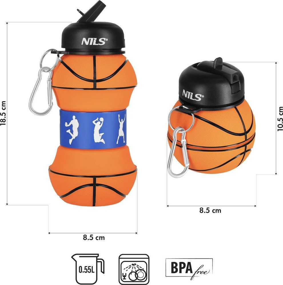 Gertuvė Nils Camp DD-Print NILS NC4104 KUBEK SILIKONOWY sulankstomas 550 ML BASKETBALL