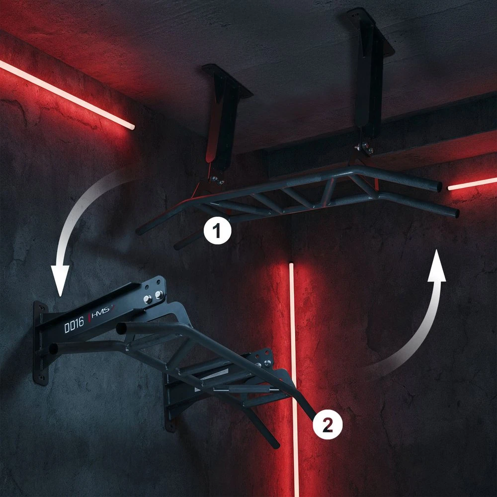 HMS FITNESS DD16 prie sienos ir lubų tvirtinamas skersinis namų treniruoklių salei