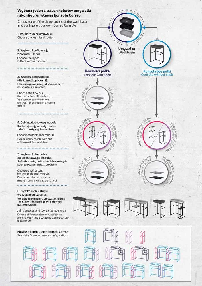Deante Modular standing bathroom console – 90×40 cm