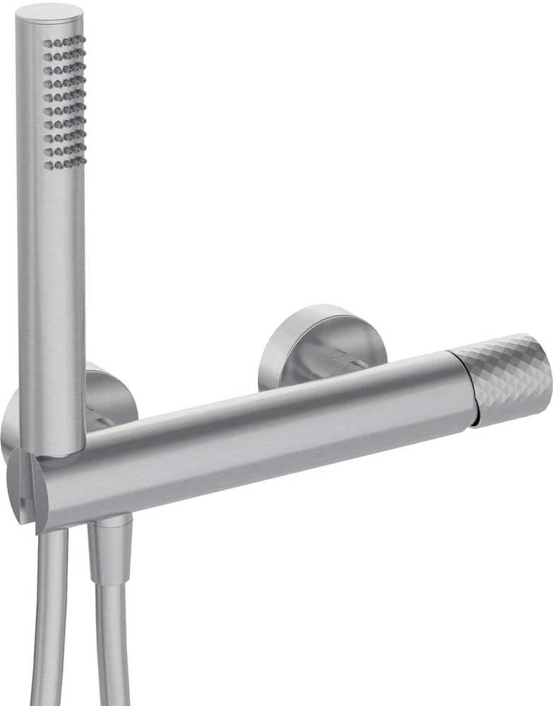 Dušo maišytuvas su dušo komplektu Deante Silia Hexa BHS_F41M, Brushed steel