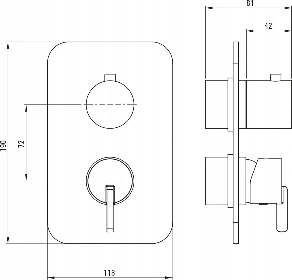 Deante External element for mixer BOX