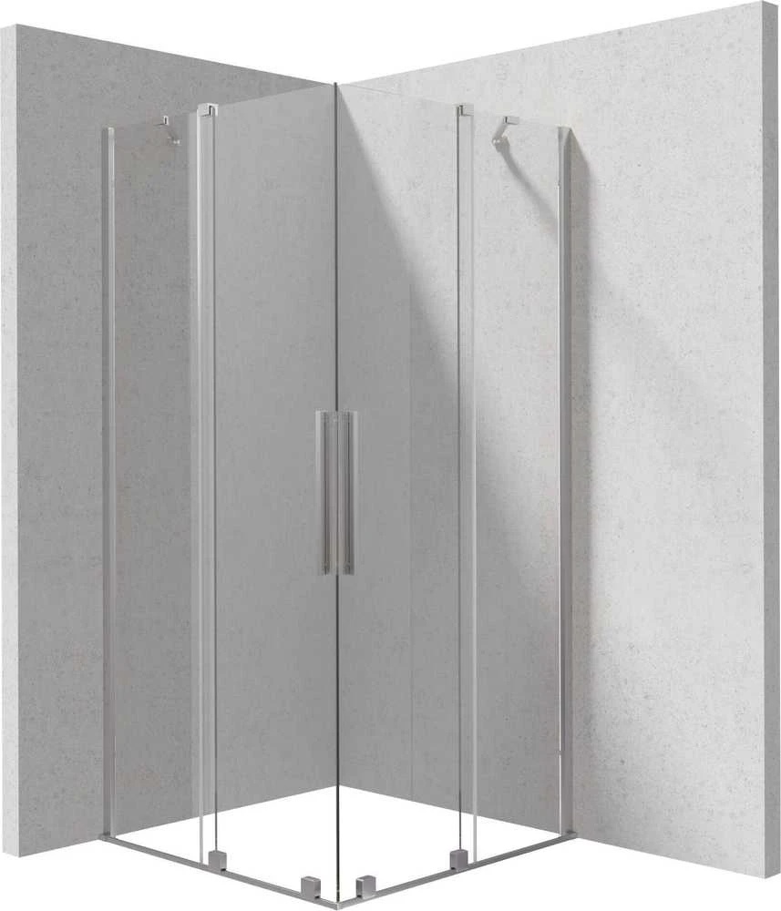 Kvadratinė dušo kabina Deante Prizma KPNFP09P09, 90x90 cm, Brushed steel