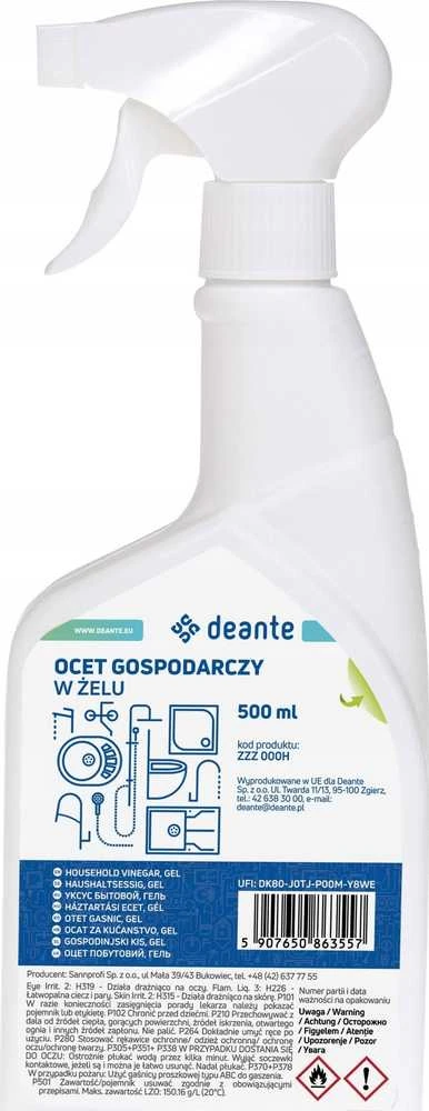 Deante buitinis actas paviršių valymui, 14%, gelis, 500 ml