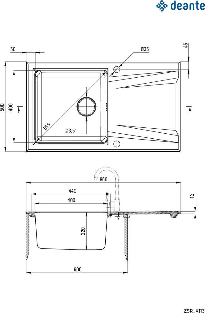 Plautuvė Deante Prime ZSR_A113