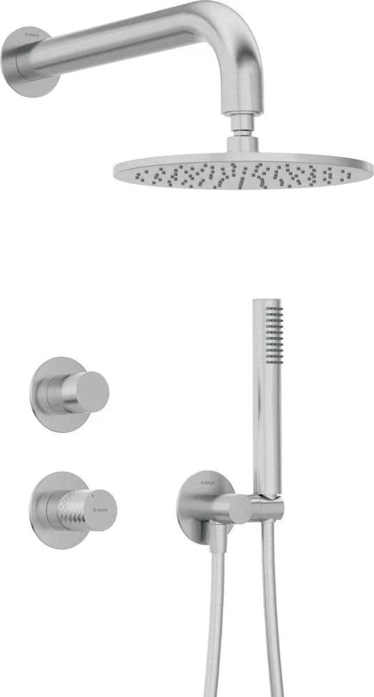 Potinkinis dušo komplektas Deante Silia Hexa NHS_F9YK, Brushed steel