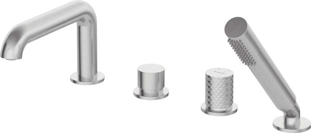 4 dalių vonios maišytuvas Deante Silia Hexa BHS_F14M, Brushed steel