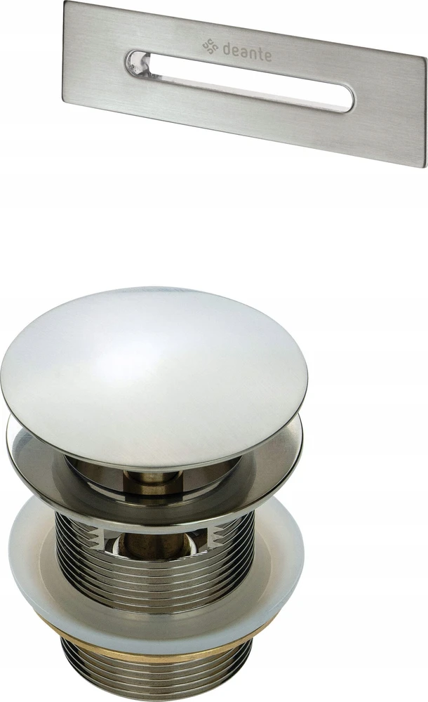 Deante klik-klak vonios dangtelis su persipylimo apdaila, KYY_F10B, Brushed steel