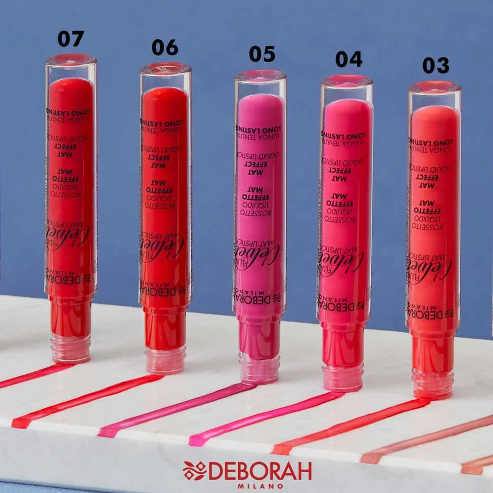 Deborah Fluid Velvet Matte skysti lūpų dažai 50 Cherry 4.5 g