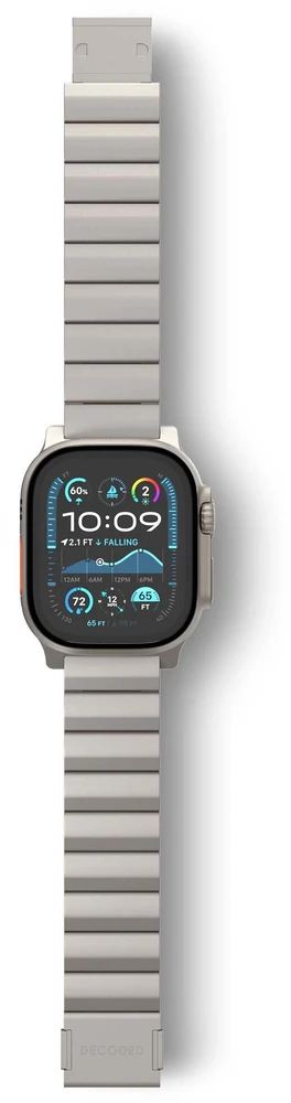 Decoded Titano dirželis, skirtas „Apple Watch Ultra 1“ ir „2“, titano spalvos, natūralus