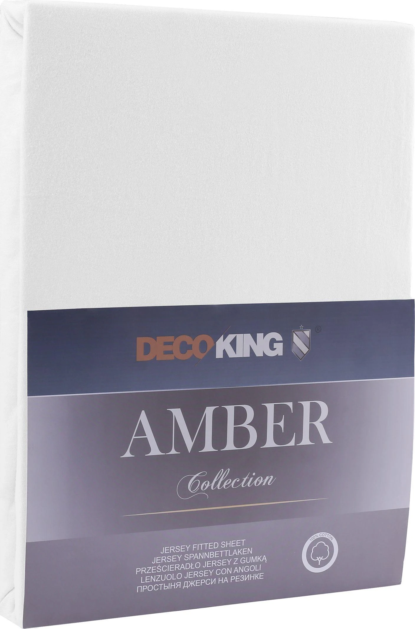 Paklodė DecoKing Amber Balta, 220x200 cm, su guma