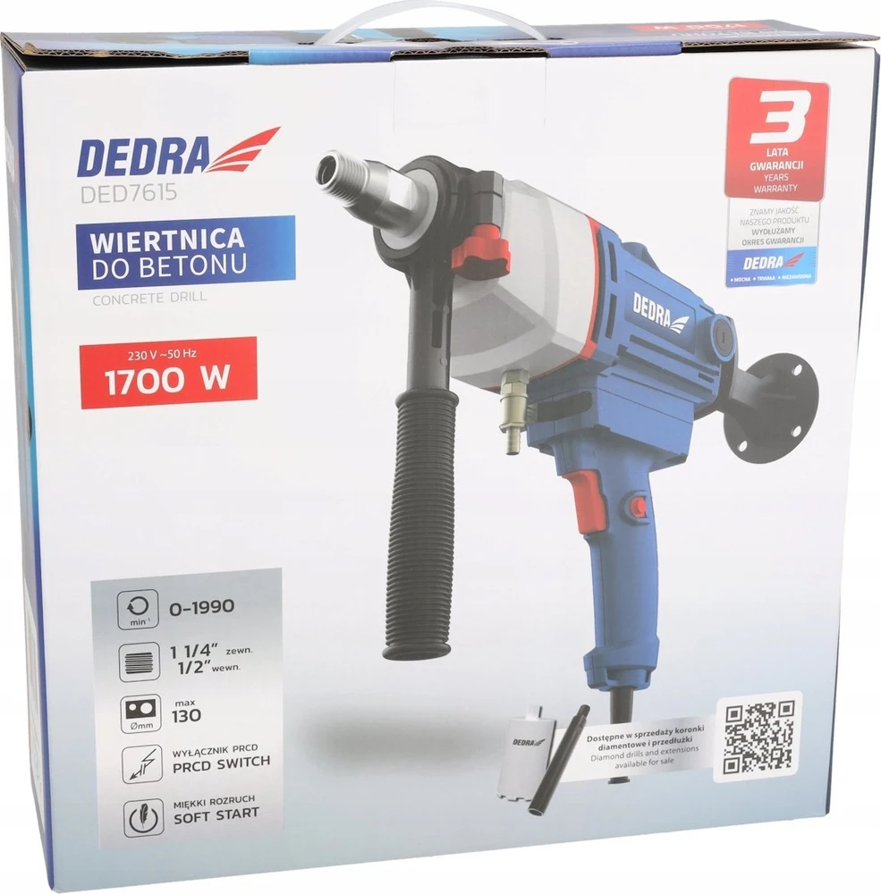 Dedra Gręžimo įrenginys Betono grąžtas 1700 W, maksimalus skersmuo 130 mm