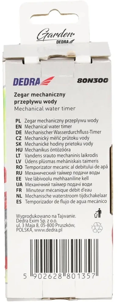 Dedra Vandens srauto mechaninis laikrodis