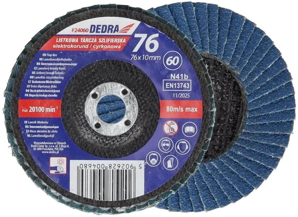 Dedra Listkowa Cirkonio plokštelinis diskas, 60 mm storio, 76 x 10 mm