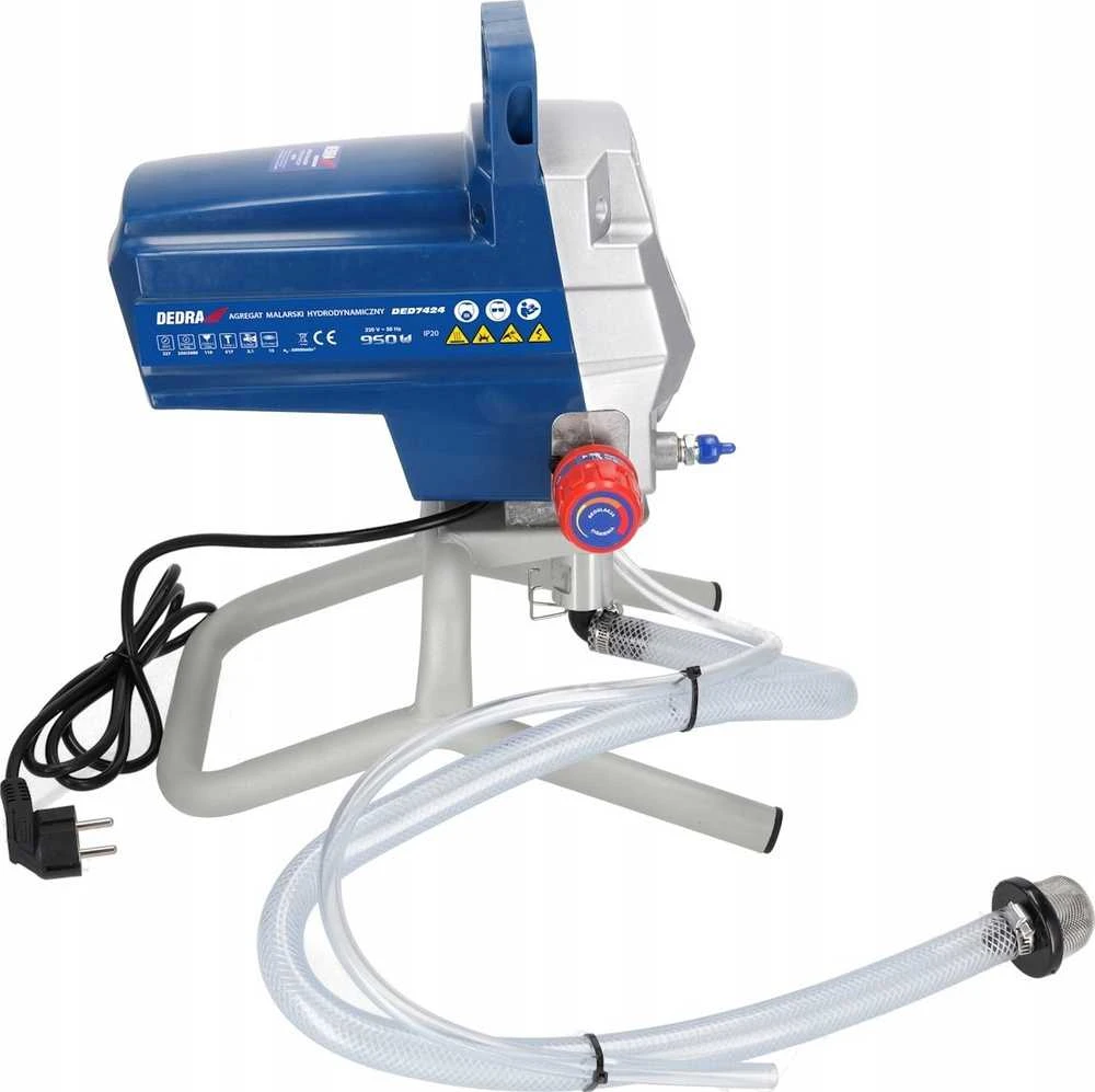 Dedra ‎Agregat Hidrodinaminis dažymo įrenginys 950 W, 2 l/min., 15 m žarna, 517 pistoletas