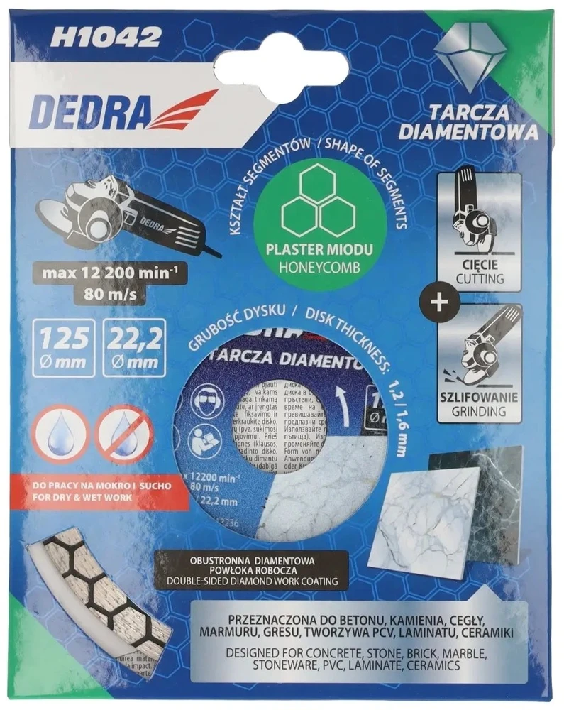 Dedra Tarcza 125 mm korio formos deimantinis diskas