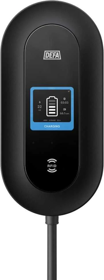 DEFA įkrovimo stotelė su ekranu ir RFID skaitytuvu