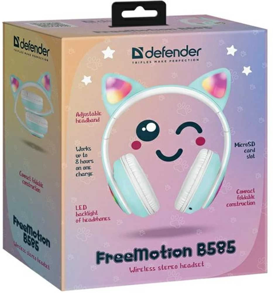 Defender ausinės Bluetooth Freemotion B585 Led celadon (63588)