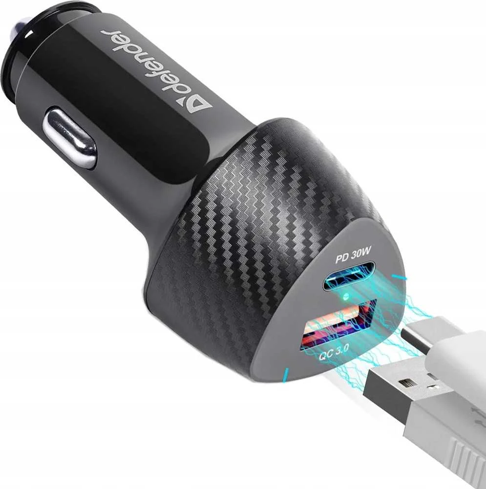 Įkroviklis Defender Įkroviklis samochodowa UCA-92 USBx1 USB-Cx1 QC, PD power delivery