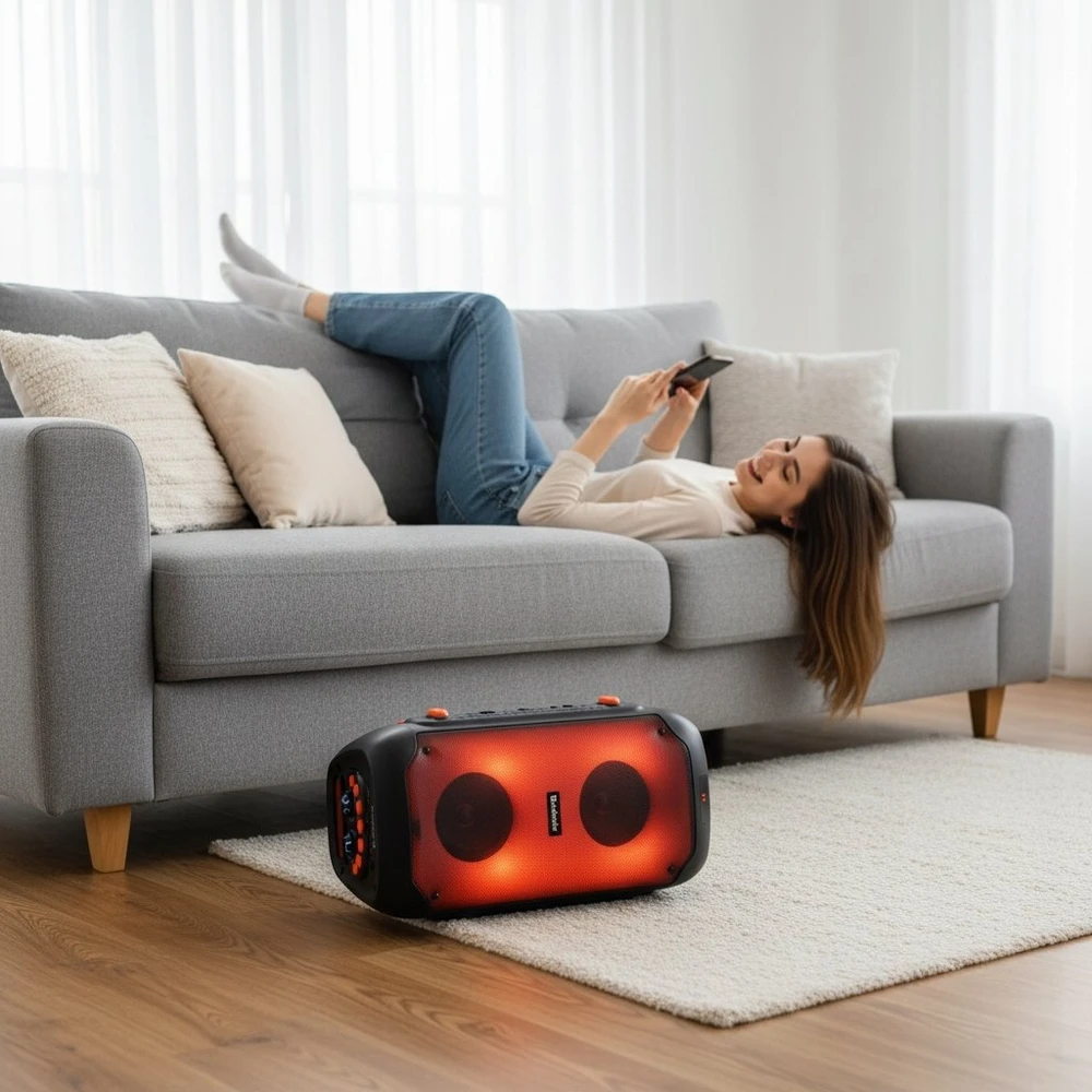 Defender Nešiojama kolonėlė BOOMER 25 Bluetooth 25W MP3/FM/SD/USB/AUX/TWS/LCD/RGB/MIC equalizer pilot mikrofon KARAOKE juoda