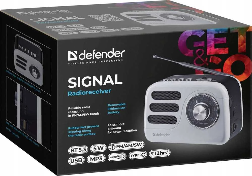 Kompiuterio kolonėlės Defender Nešiojama kolonėlė SIGNAL (65089)