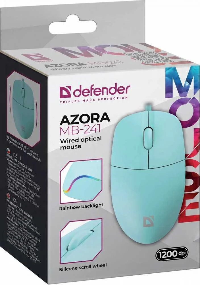 Pelė su laidu DEFENDER AZORA MB-241 RF MINT 1200dpi 3P