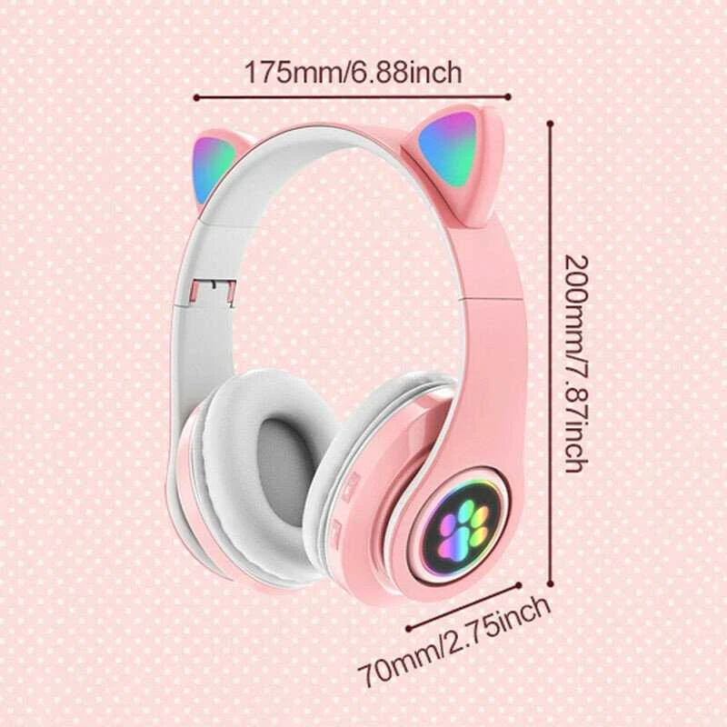 Ausinės Defender Ausinės dziecięce RGB su uszkami, rožinė
