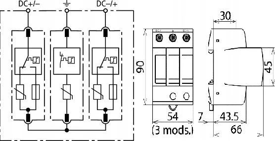 DEHNguard M YPV SCI 1000 3P DC tipo II viršįtampio ribotuvas
