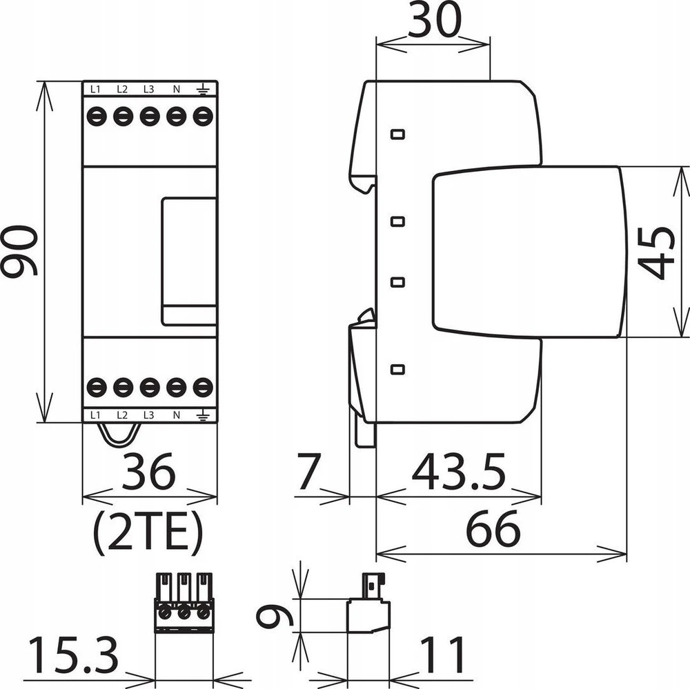 Dehn Viršįtampių iškroviklis D 3 tipo 4P 8kA 1,5kV DEHNrail M 4P 255 FM 953405