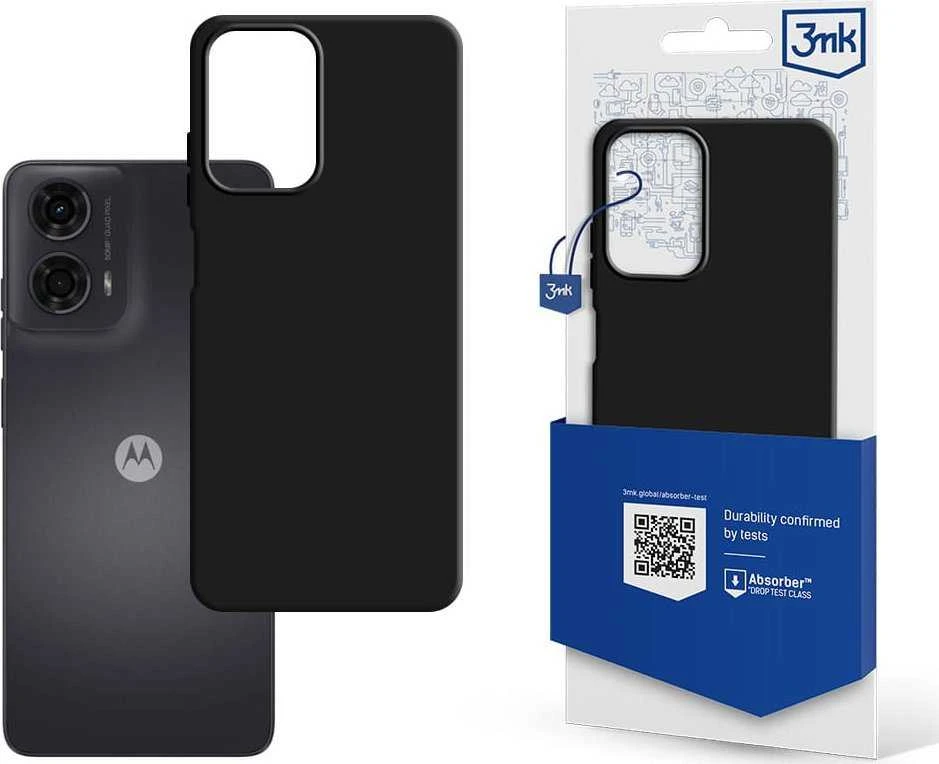 3Mk apsauginis matinis dėklas Motorola Moto G24 telefonui - Juodas