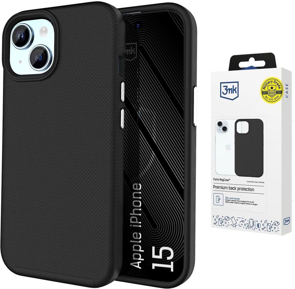 Dėklas 3Mk apsauga 3mk Fortis MagCase iPhone 15 - juodas