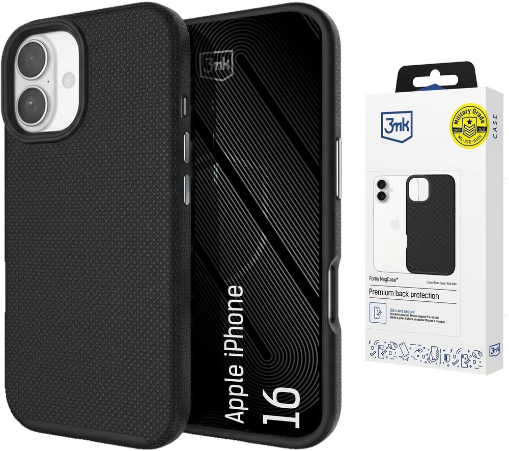 Dėklas 3Mk apsauga 3mk Fortis MagCase iPhone 16 - juodas
