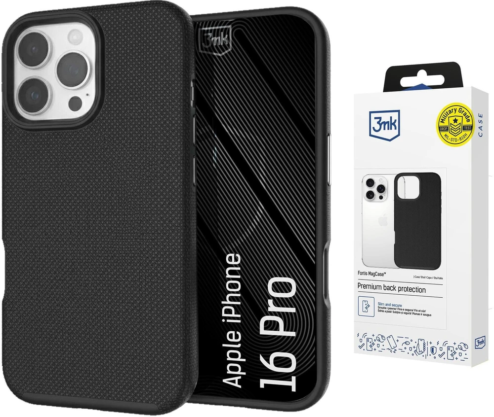 Dėklas 3Mk apsauga 3mk Fortis MagCase iPhone 16 Pro - Juodas