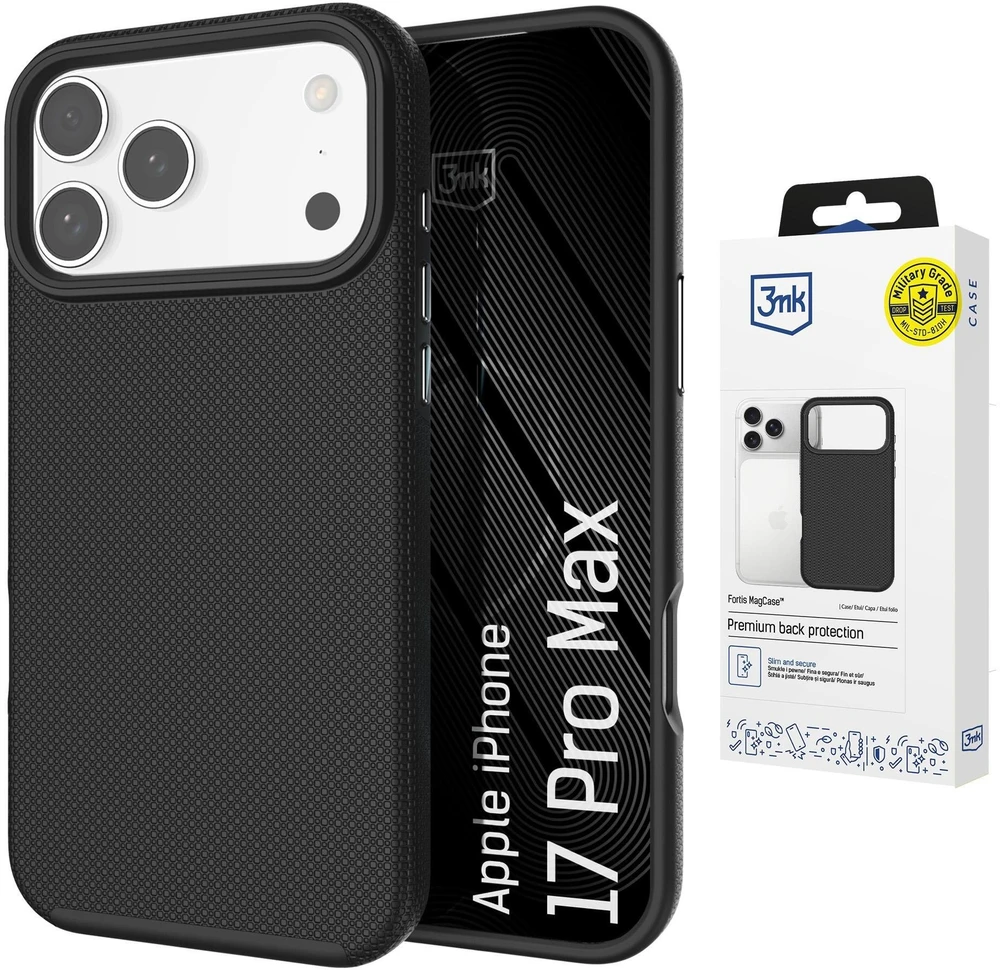 Dėklas 3Mk apsauga 3mk Fortis MagCase iPhone 17 Pro Max - Juodas