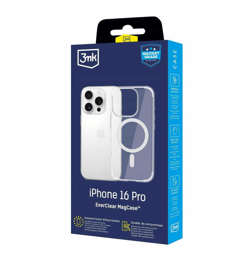 Dėklas 3MK EverClear MagCase skirtas Apple iPhone 16 Pro